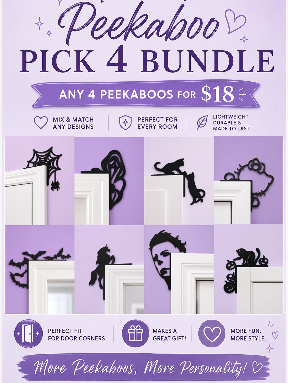 Door Corner Wall Decor - (Pick 4 Bundle)